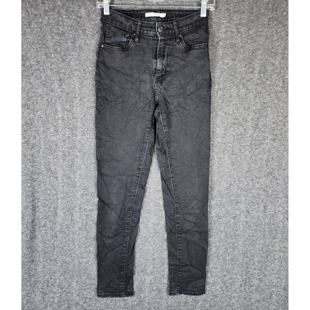 Levi's Jeans Womens 27 721 High Rise Skinny Black Denim Stretch EUC